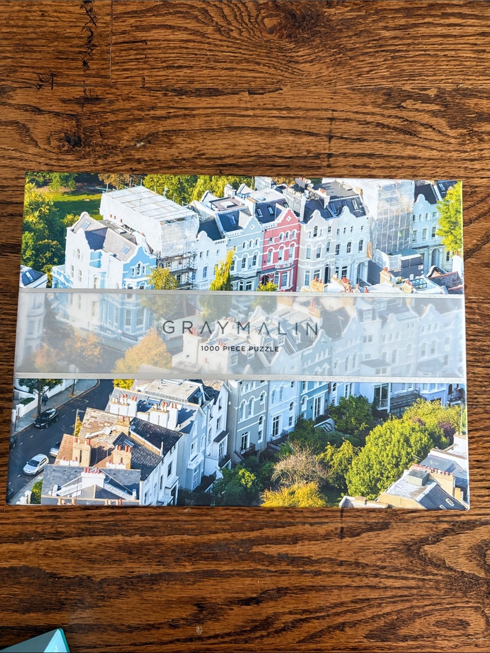 Gray Malin Puzzle — Pastel Row Houses with Green Foliage